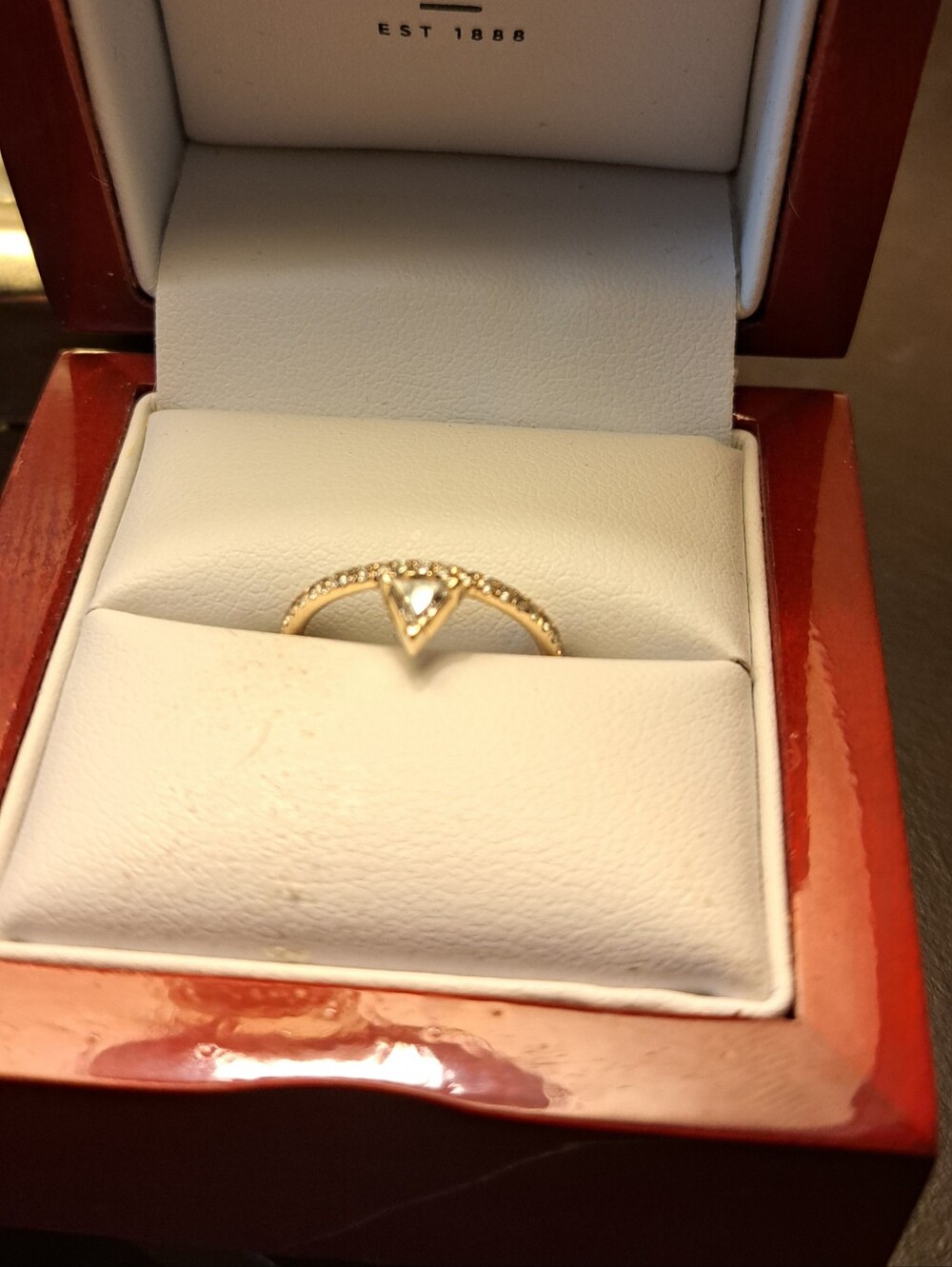 14K Yellow Gold Custom Diamond Engagement Ring - Picture 2 of 10
